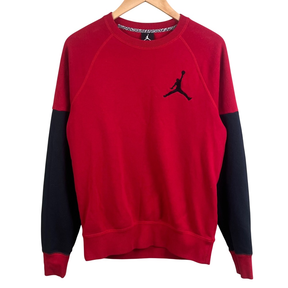 Nike Air Jordan Red Varsity Crewneck Sweatshirt Big Jumpman‎ Small 724503-687